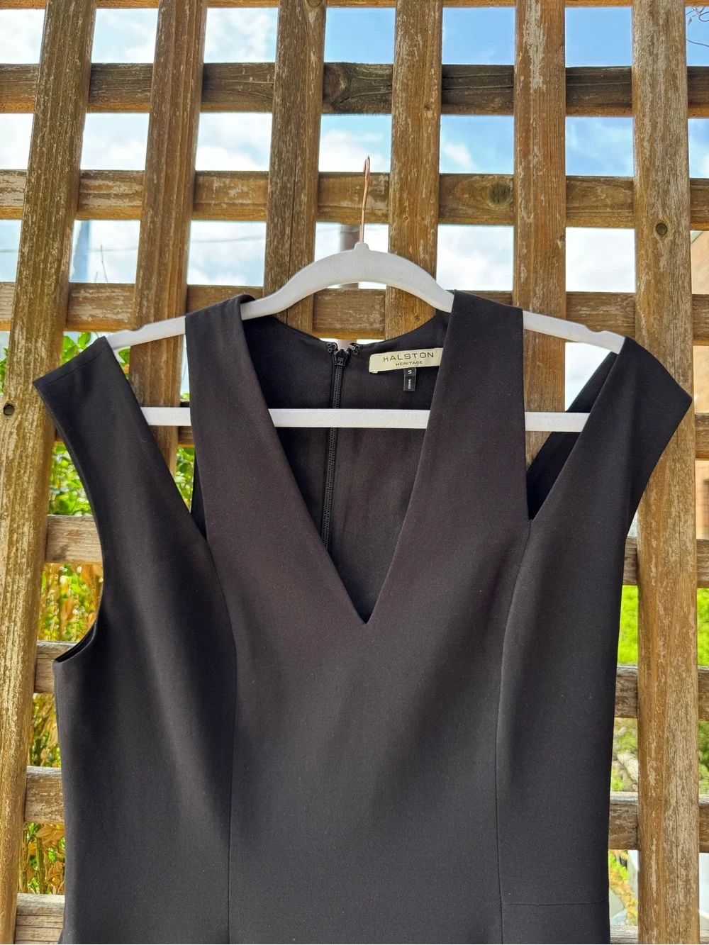 Halston Heritage Black Asymmetrical Midi Dress - Picture 2 of 7